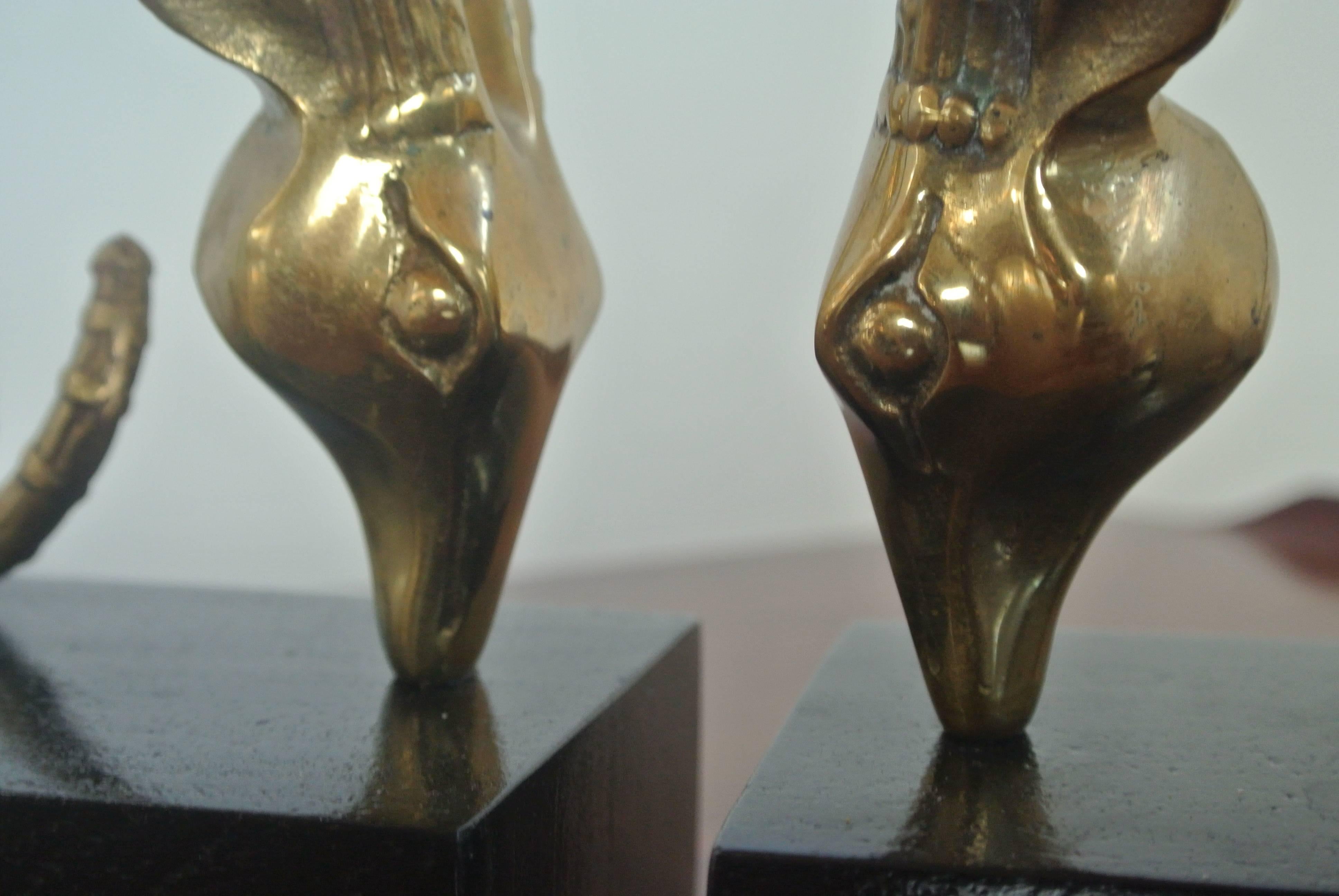 Lacquered Ibex Bookends in the Manner of Alain Chervet For Sale