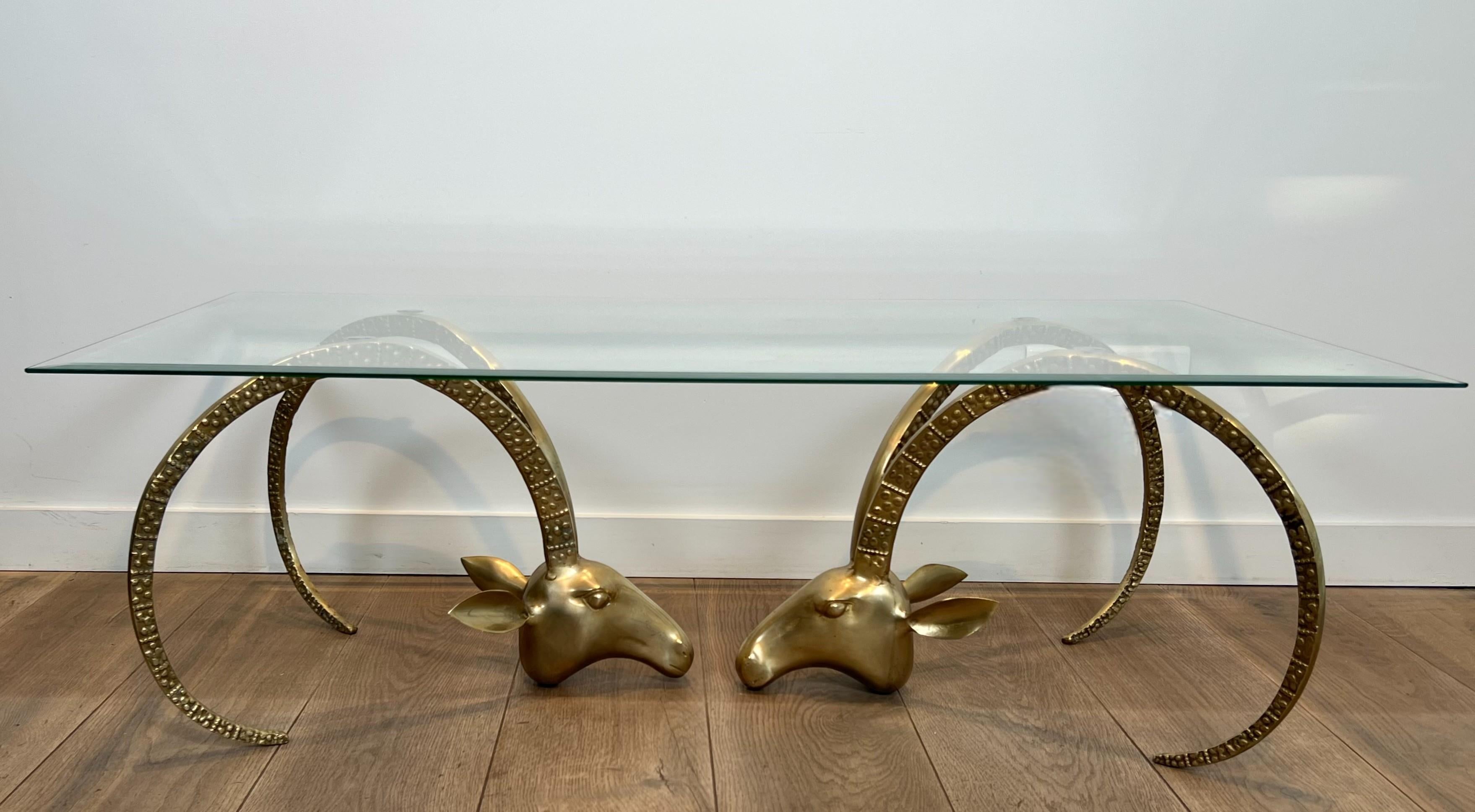 Table basse en laiton Ibex par Alain Chervet en vente 5