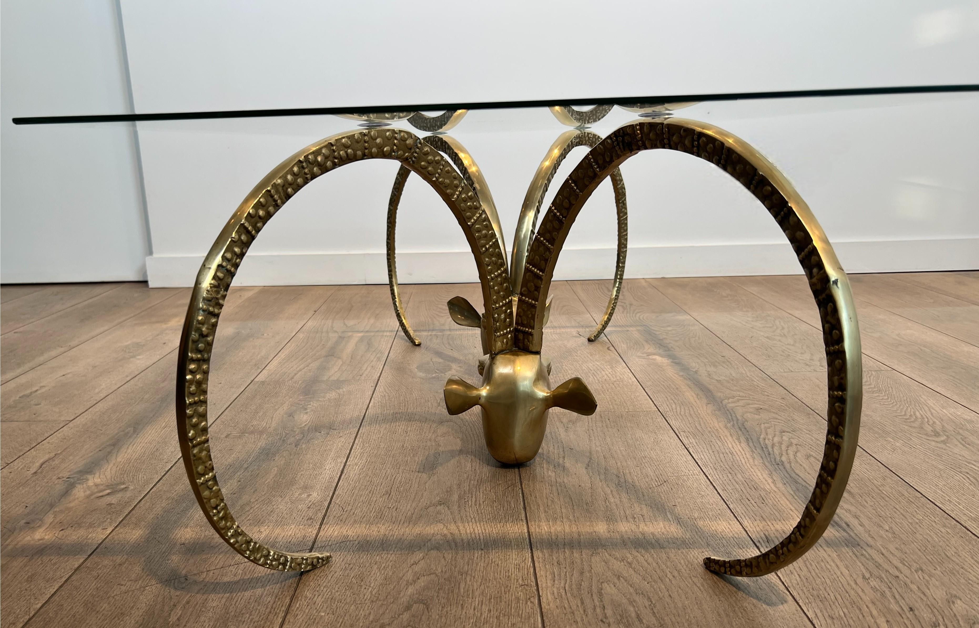 Table basse en laiton Ibex par Alain Chervet en vente 7