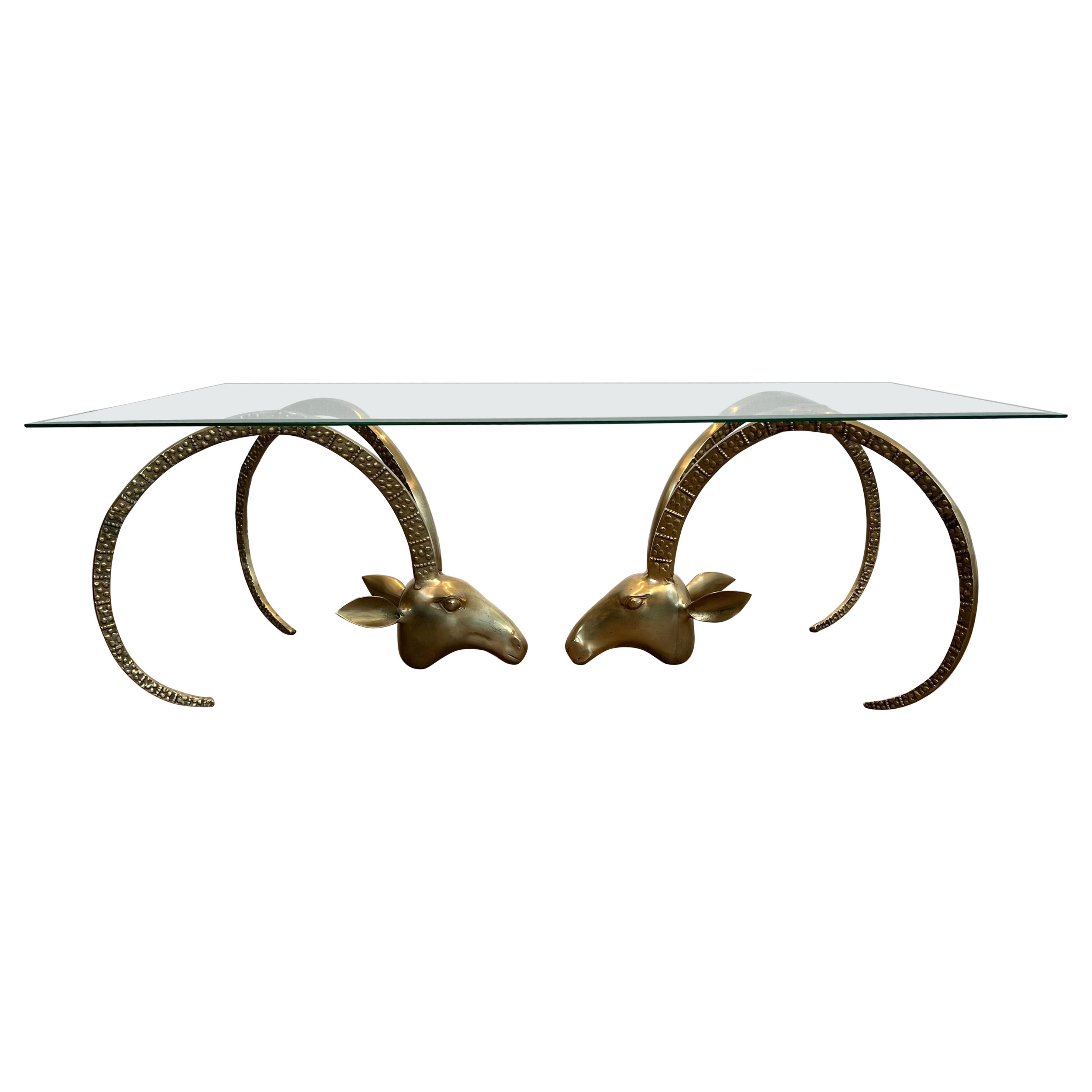 Table basse en laiton Ibex par Alain Chervet en vente