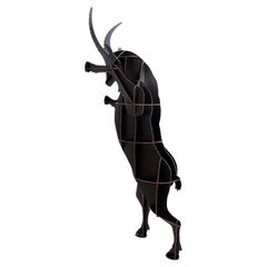 Retro "Ibex" Brushed Black Fausto Wall Storage by Ibride - Benoit Convers - France