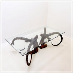 "Ibex" coffee table in the style of Alain Chervet - 1970s