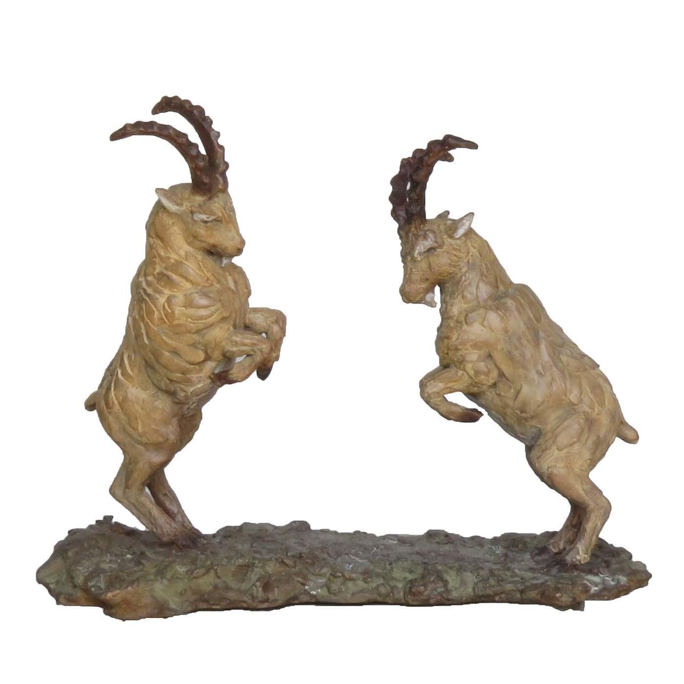Modern Ibex Rutting Sculpture