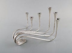 Ibi Trier Mørch for a. Michelsen, Wave Six-Armed Candlestick in Sterling Silver