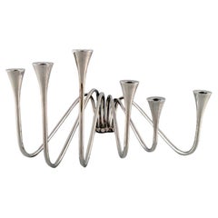 Ibi Trier Mørch for a. Michelsen, Wave Six-Armed Candlestick in Sterling Silver