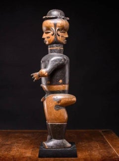 Ibibio Anthropomorphic Standing Male Janus Figure, Nigeria