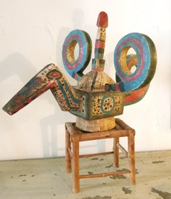 Kalao (Great Hornbill) Ibibio Wooden Sculpture, Nigeria.
