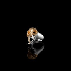 Ibibio Skull Ring Gold Silver