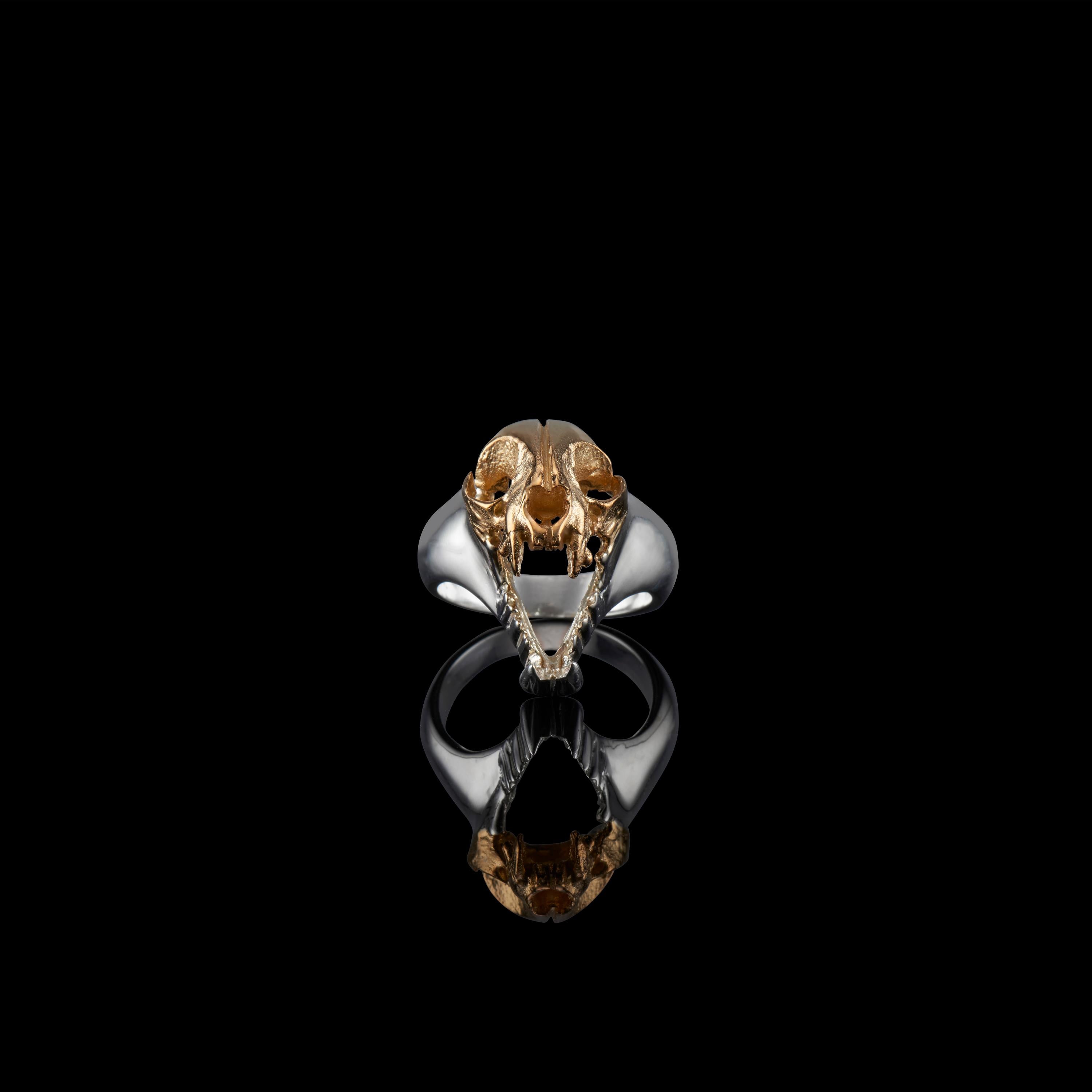 For Sale:  Ibibio Skull Ring Gold Silver 5