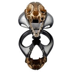 Ibibio Skull Ring in 18k Gold and Sterling Silver by Egbo Collections