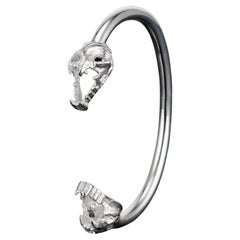 Ibibio Twin Skull Cuff in Sterling Silver by Egbo Collections