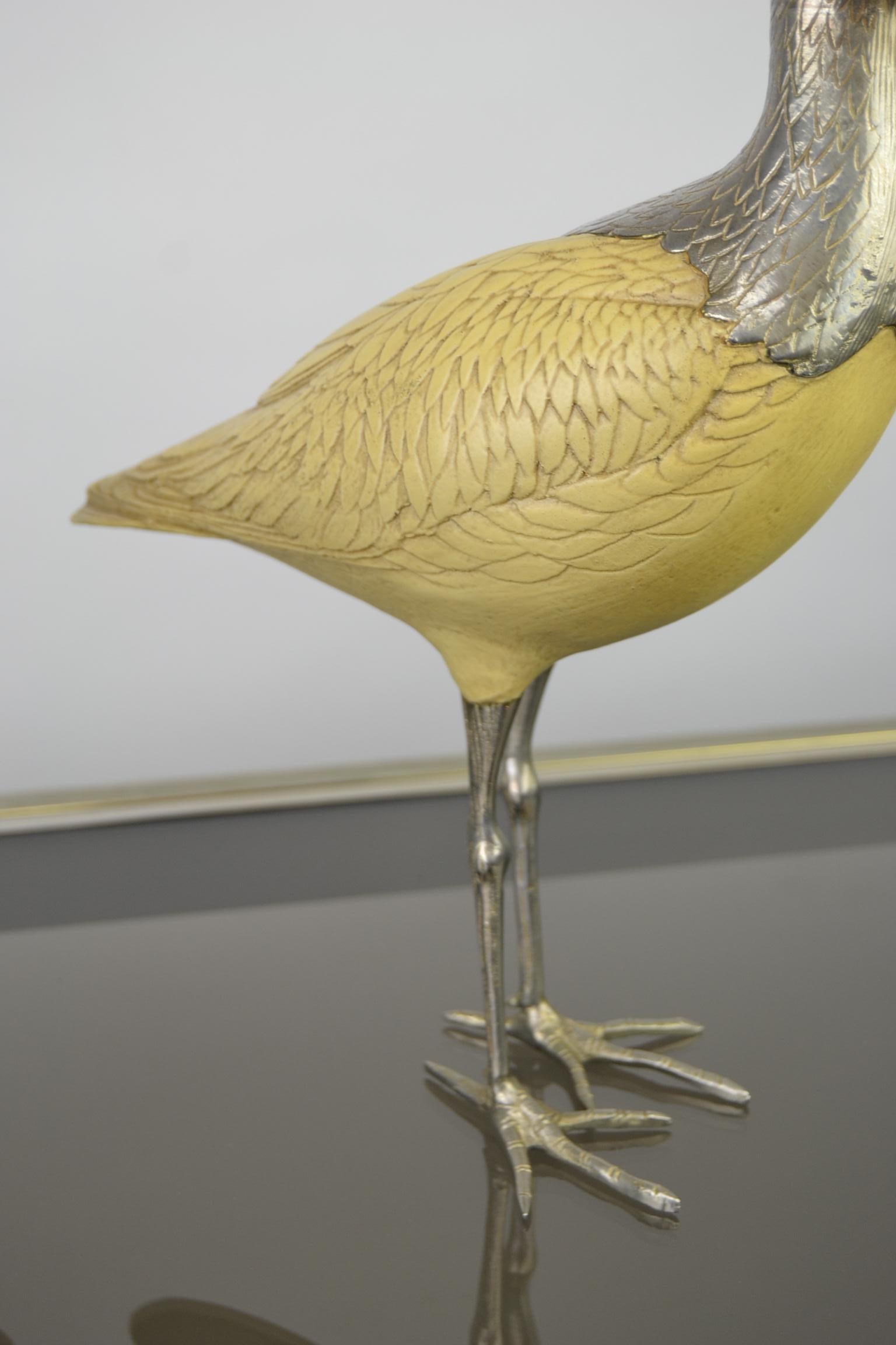 Ibis Bird Sculptures, Malevolti Italy, Silvered Metal and Resin, 1950s 7