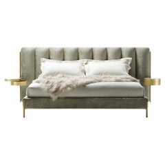 Ibisco Channeled Sage-Green Fabric Double Bed
