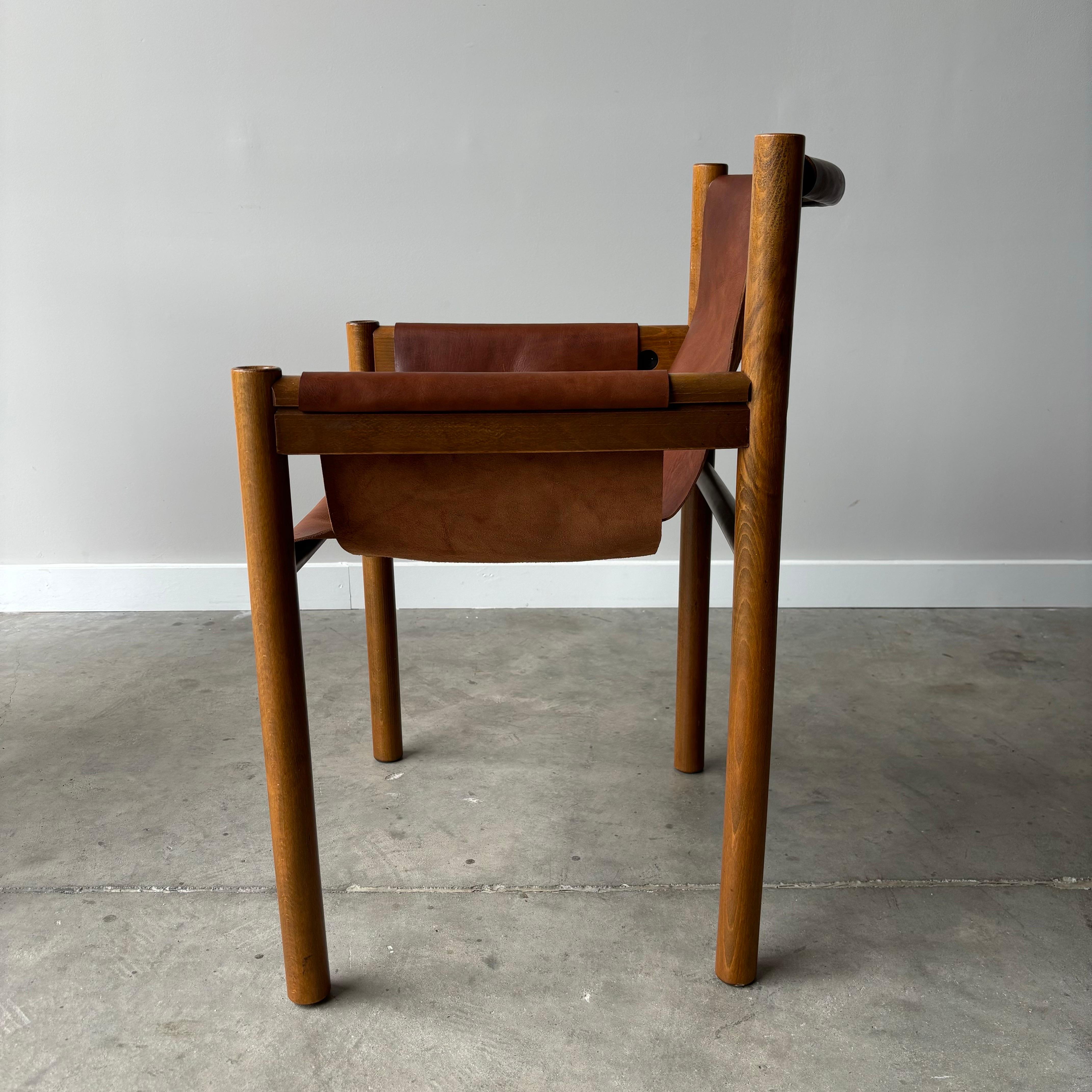 Leather Ibisco Dining Chairs, Italy, 1970s, set of 6