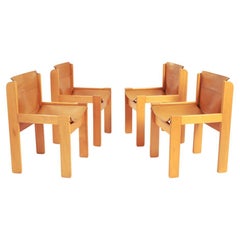 Ibisco Italian hideleather dining sling chairs in brandy colour, 1970s