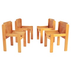 Ibisco Italian hideleather dining sling chairs in brandy colour, 1970s 