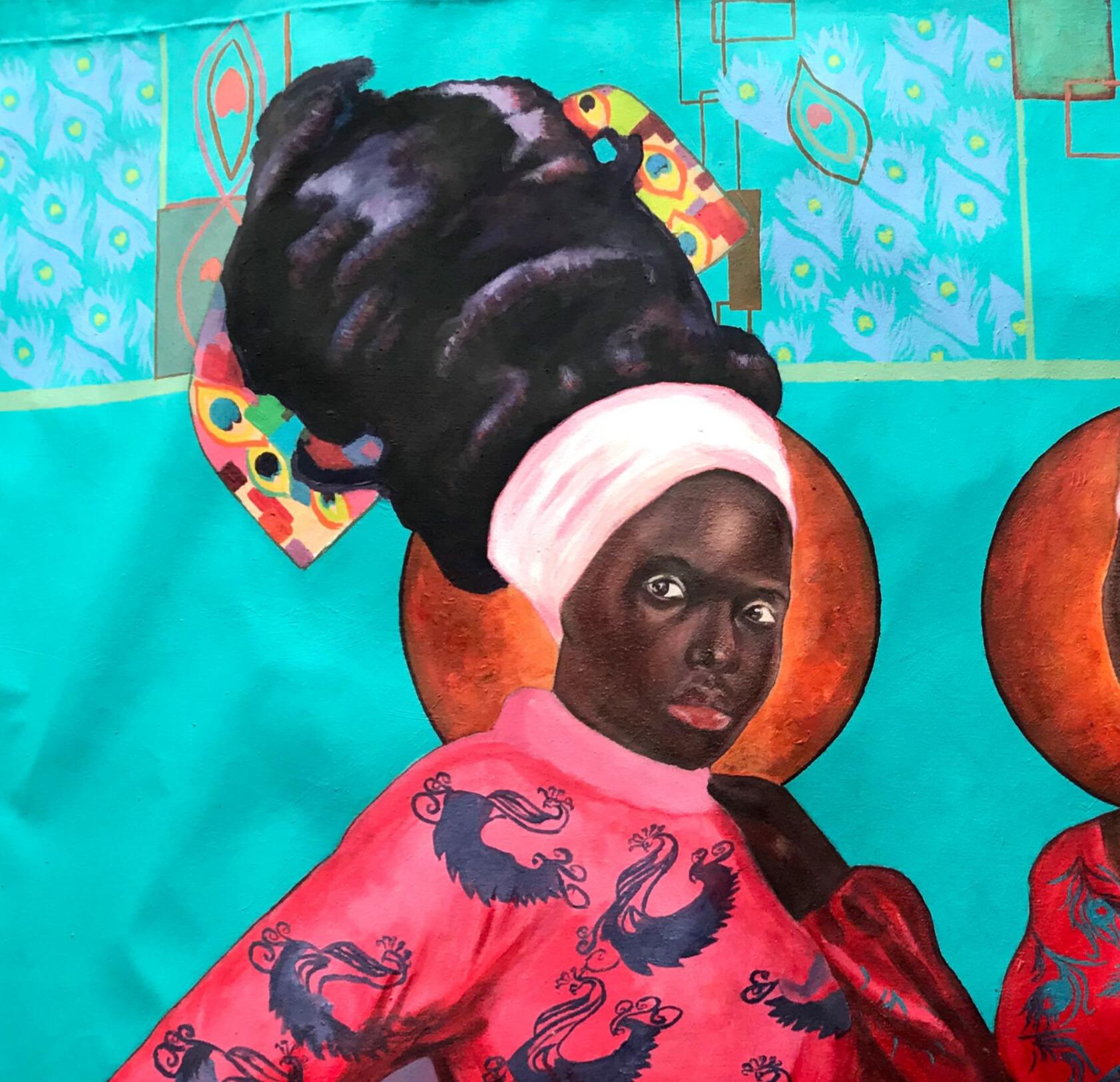 Ally - 21. Jahrhundert, Contemporary, Figurativ, Frauen, Liebe, Mode, Modern Art – Painting von Ibitoye Emmanuel