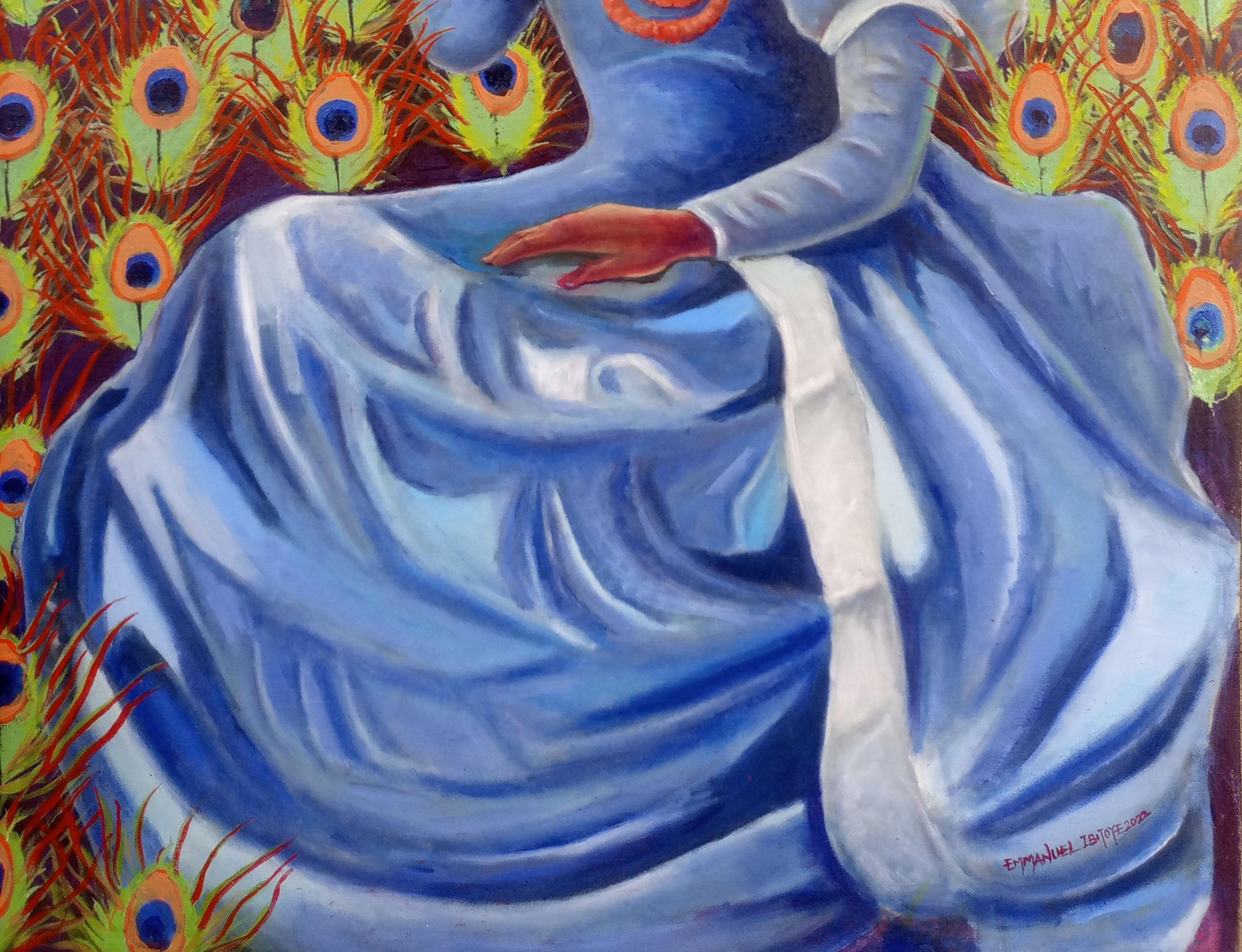 Elegance - 21ème siècle, Contemporary, Figurative, Women, Love, Fashion, Modernity - Contemporain Painting par Ibitoye Emmanuel