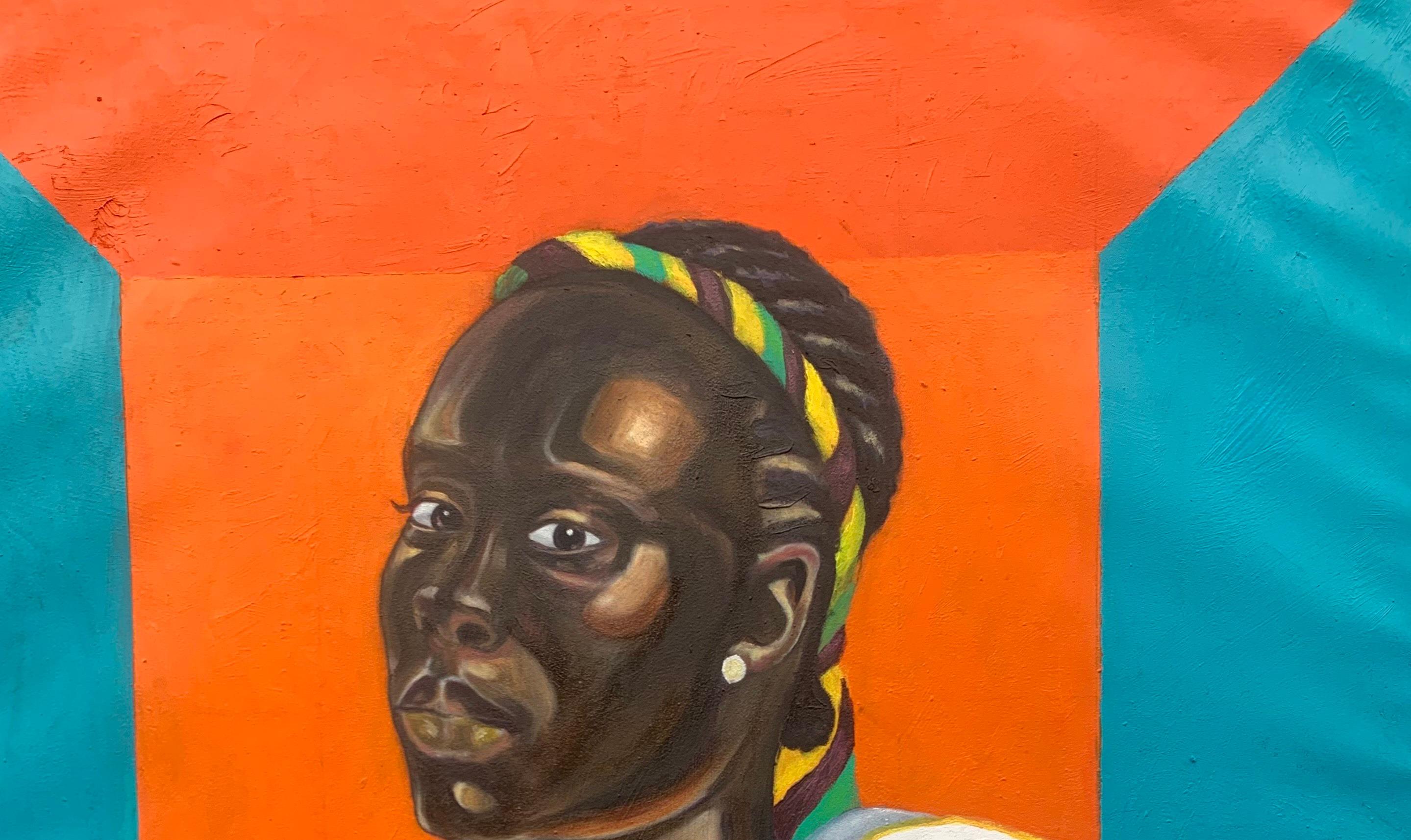 Rückblick - 21. Jahrhundert, Zeitgenössisch, Figurativ, Frauen, Afrika, Modern – Painting von Ibitoye Emmanuel