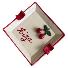 Ibiza Ashtray - Handmade Ceramic Tray with Cherry Detail