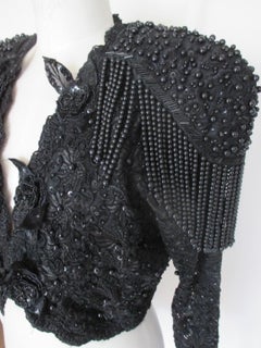 Ibiza Black Embroidered Beaded Bolero Jacket