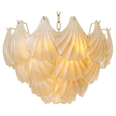 Ibiza Chandelier Ceiling Light Pendant Opaque Glass Shells Antique Brass Frame