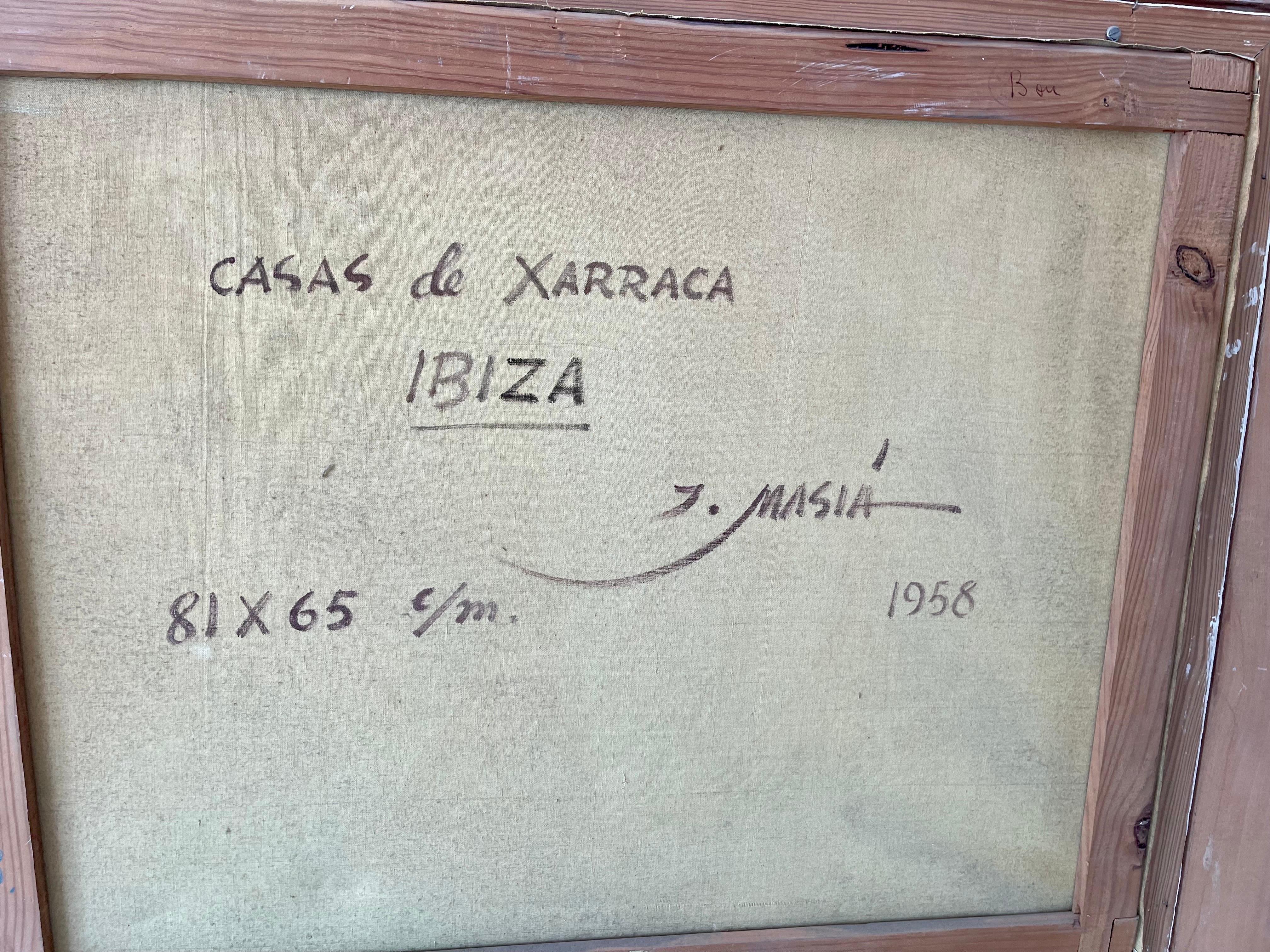 Mid-20th Century IBIZA oil painting canvas by J.Masia 1959 , Spain  For Sale