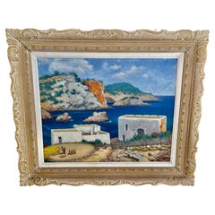 IBIZA oil painting canvas by J.Masia 1959 , Spain 