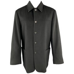 IBIZA Size 40 Black Cashmere Buttoned Patch Pocket Car Coat