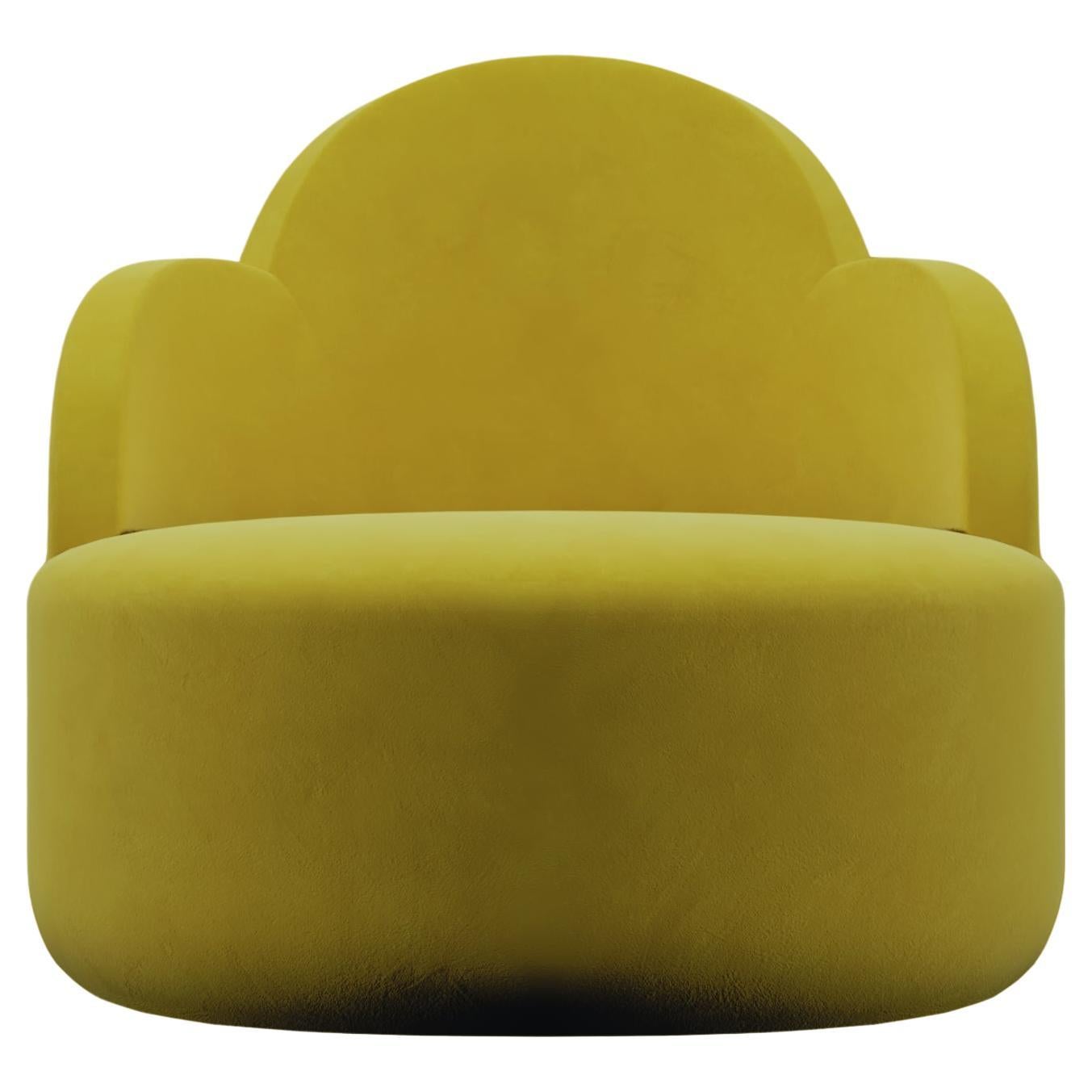 IBIZA Velvet Chair in Yellow by Alexandre Ligios, REP by Tuleste Factory For Sale