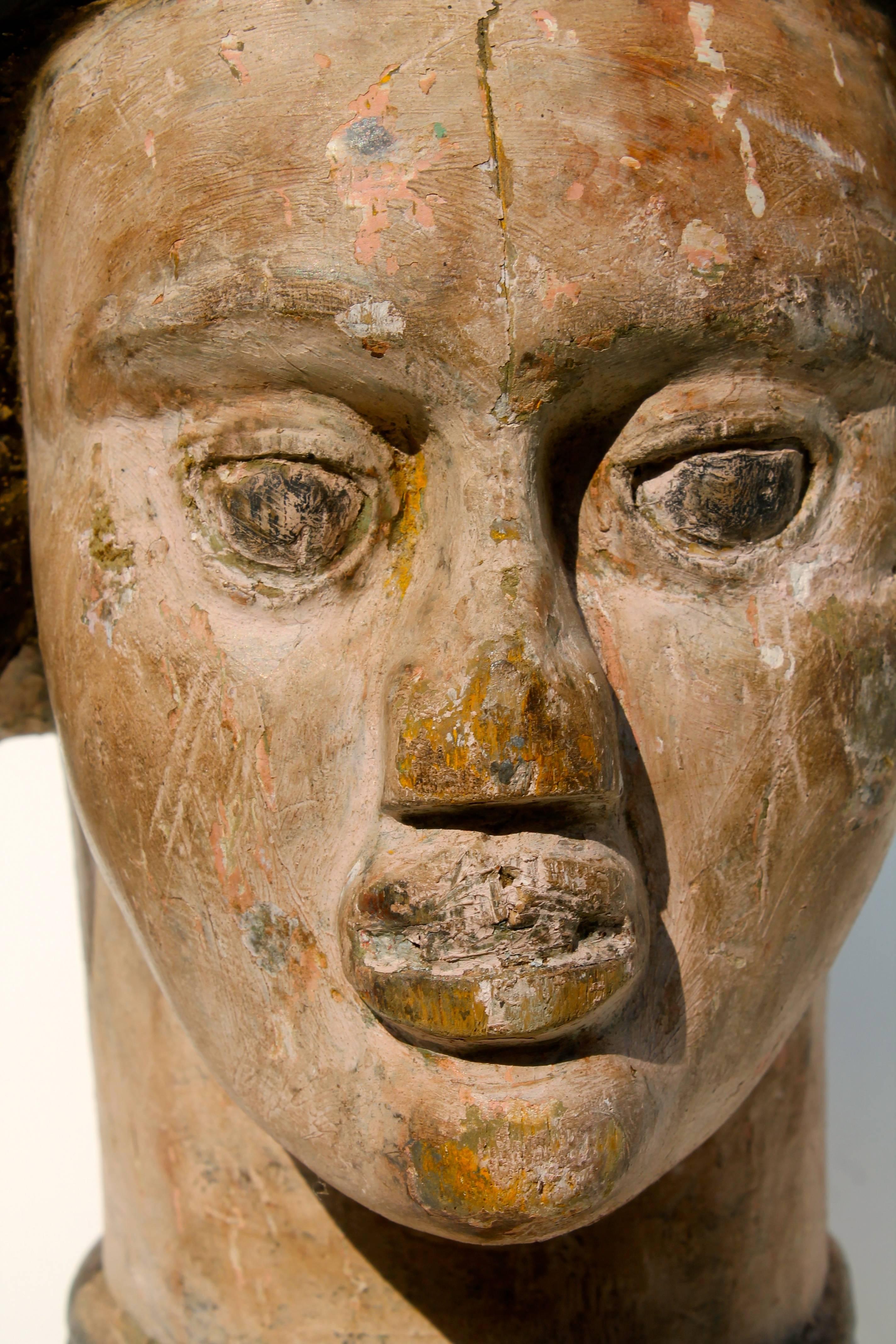 Tribal Ibo Head African Sculpture