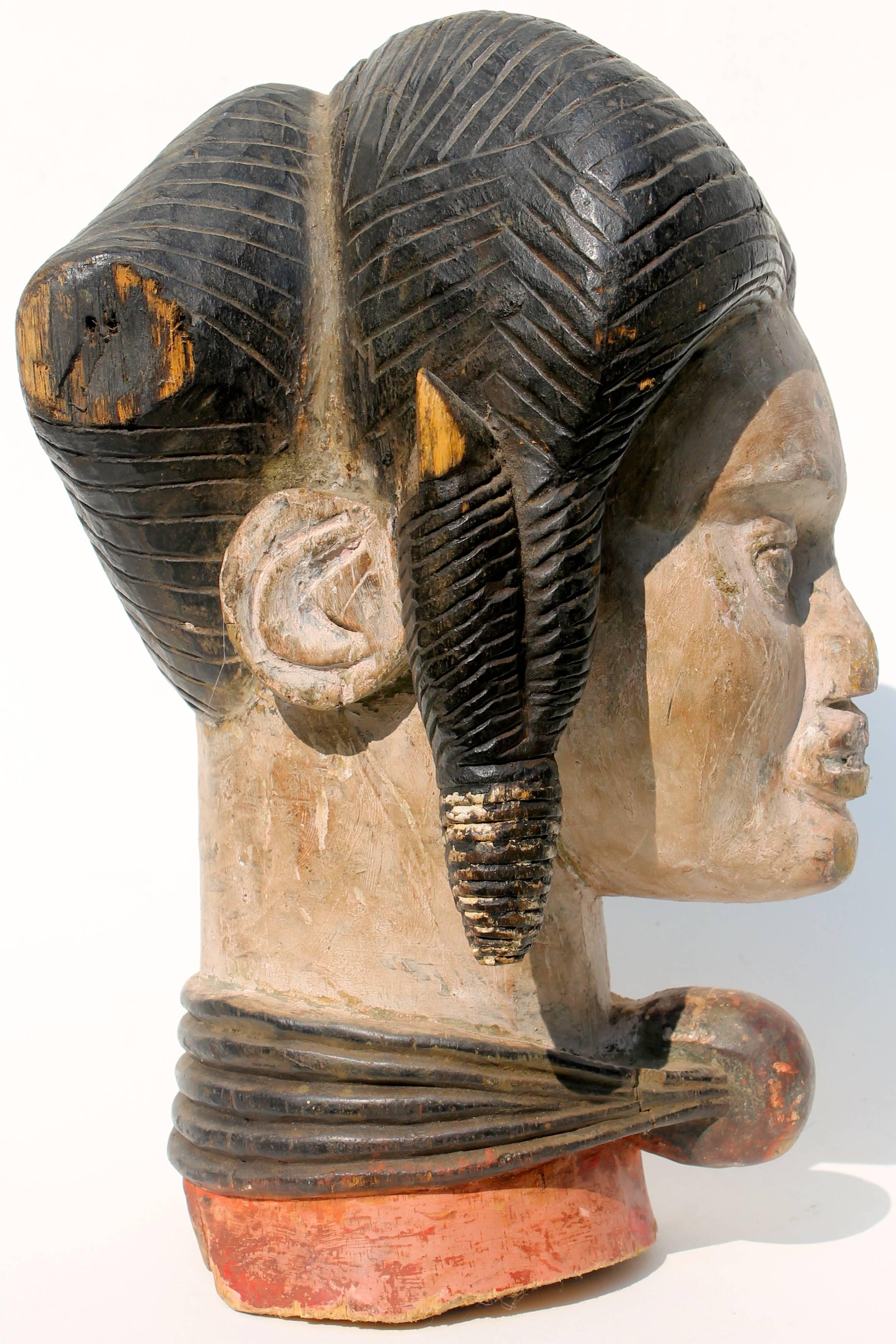 Nigerian Ibo Head African Sculpture
