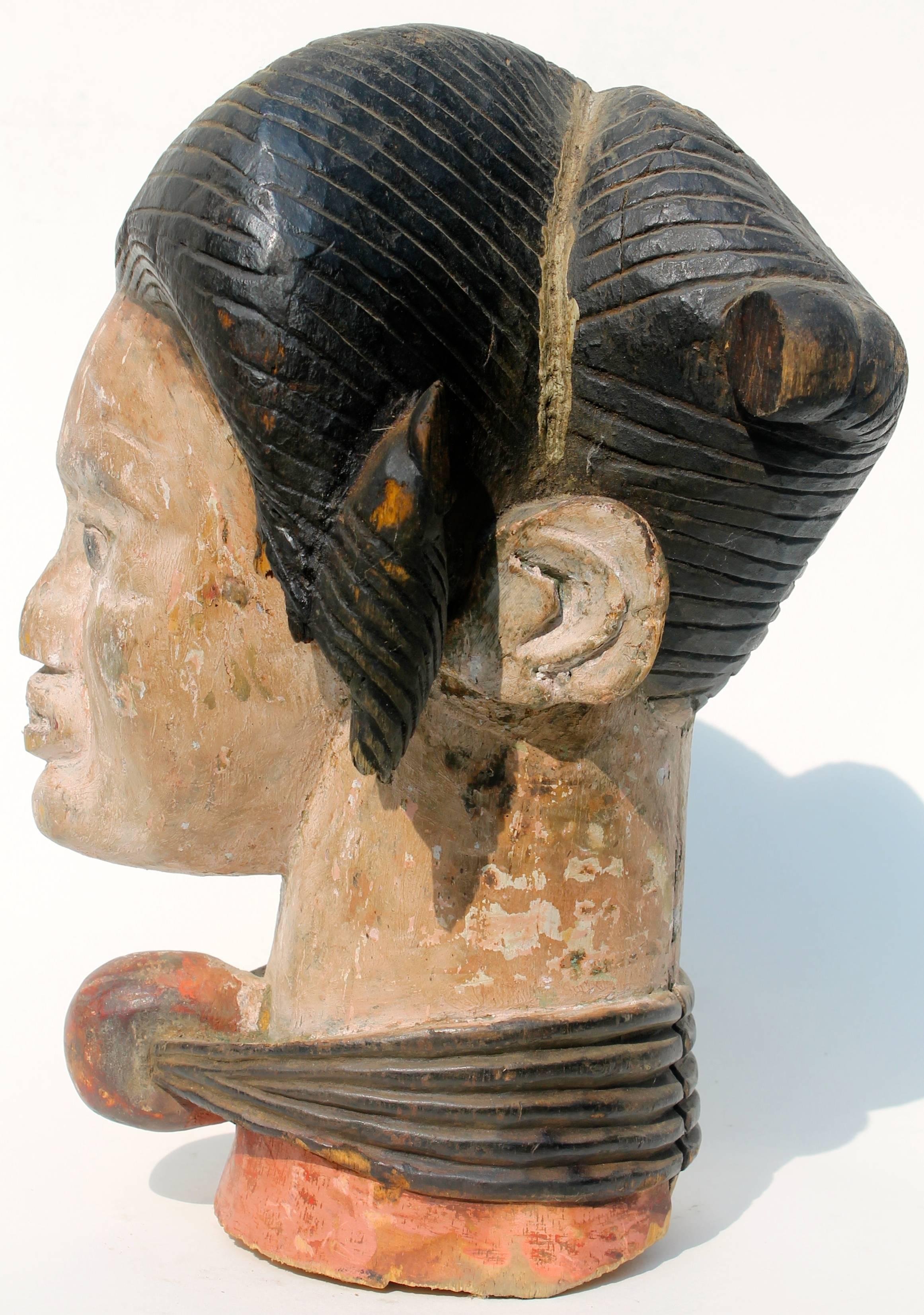 Ibo Head African Sculpture In Good Condition In Sharon, CT