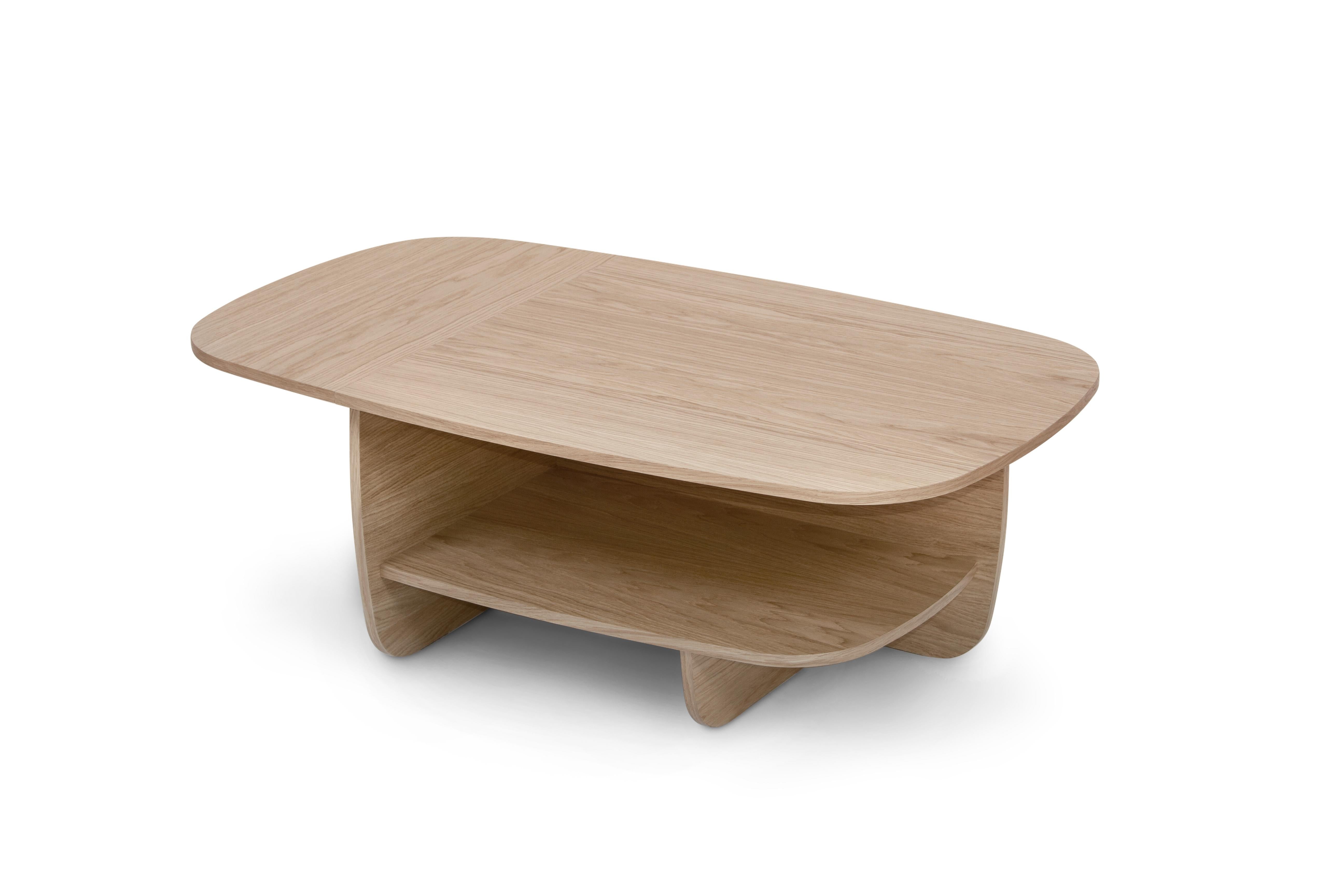 Ibon L coffee table with storage · White pigmented oak For Sale 1