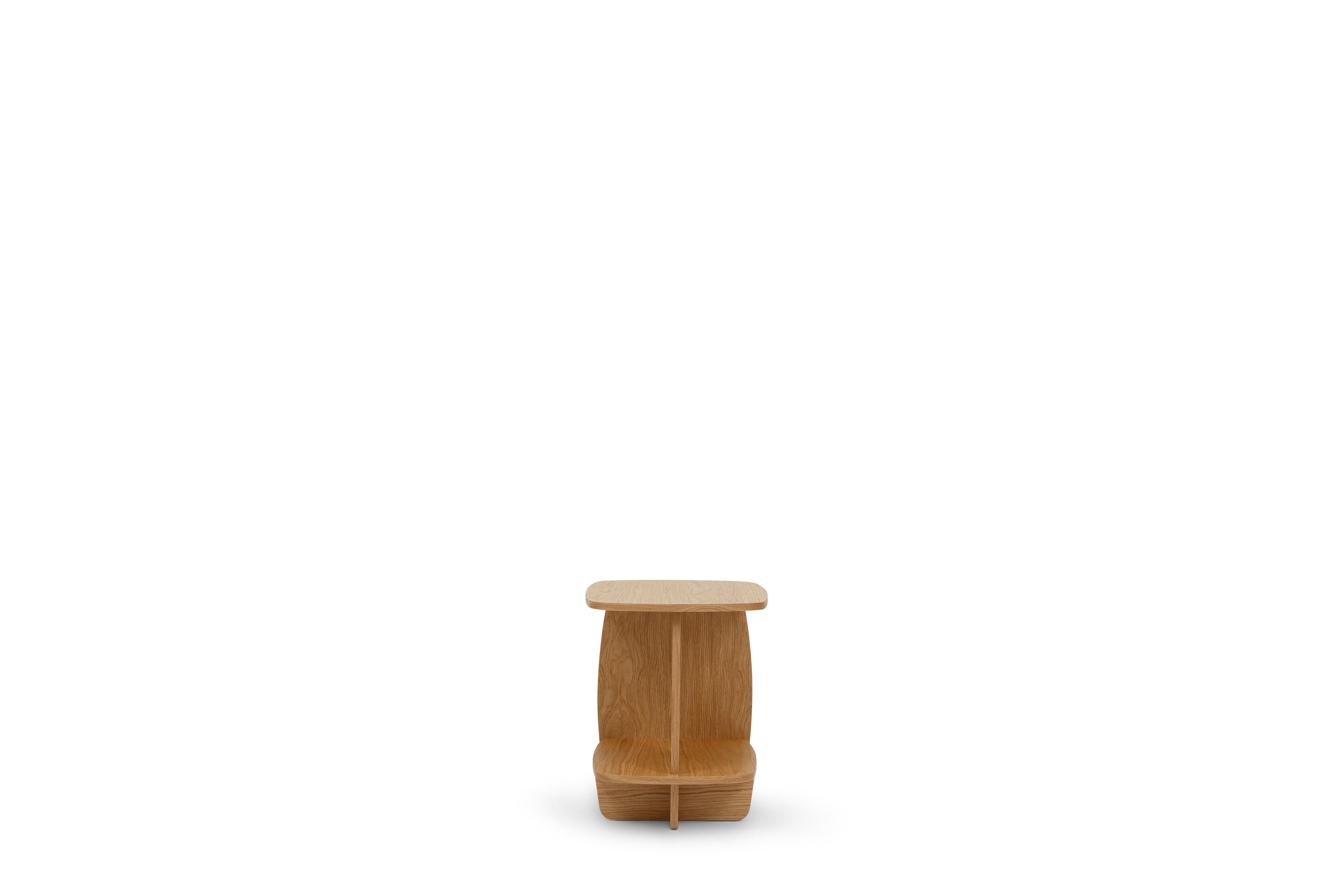 Wood Ibon M side table with storage · Oak For Sale