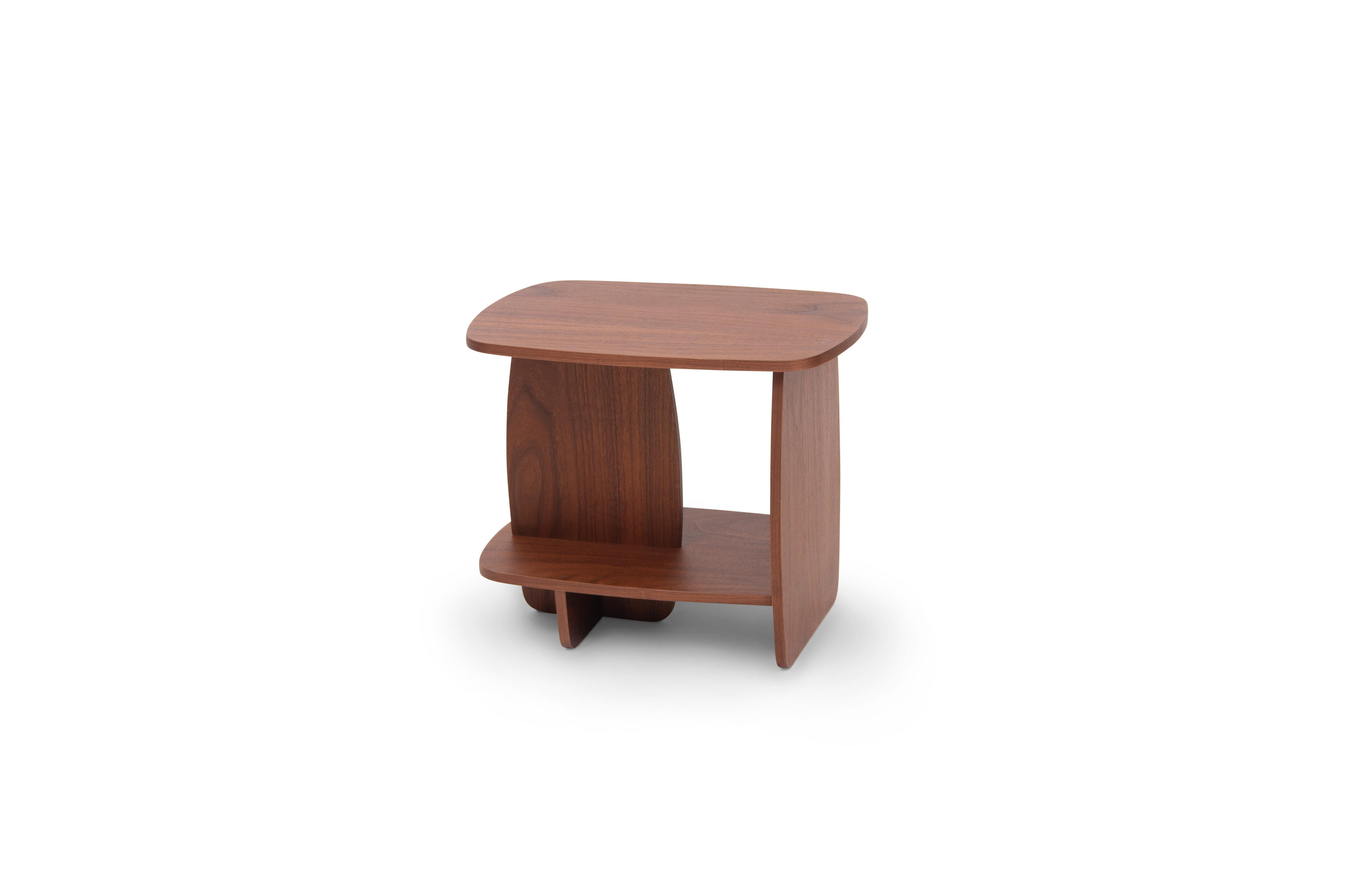 Contemporary Ibon M side table with storage · Walnut For Sale