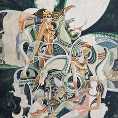 "Femmes Fatale" Peinture 13""" x 9"" pouces par Ibrahim Abd Elmalak