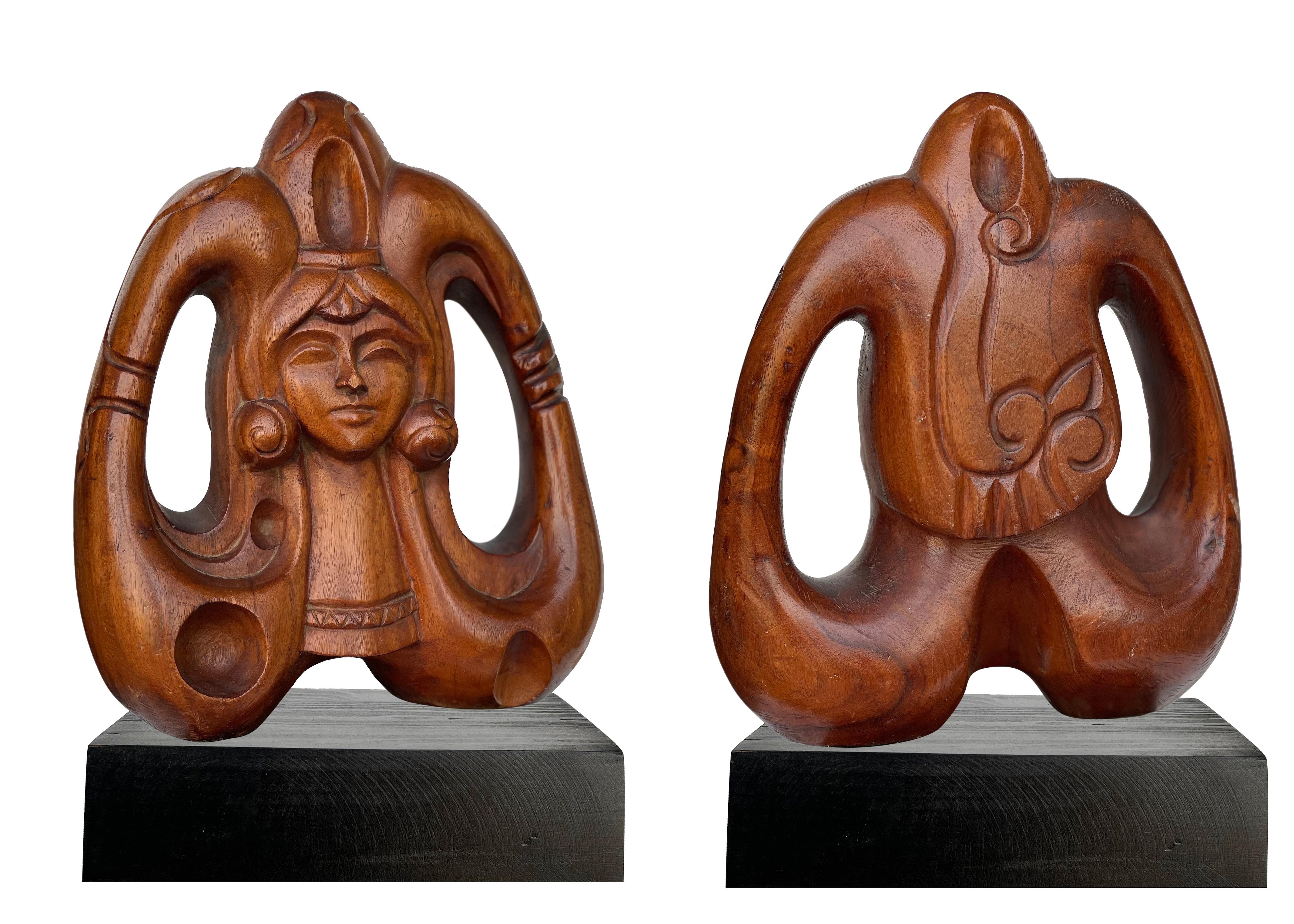 „Flower Maiden“ Holzskulptur 17