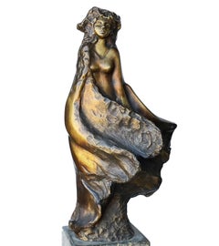 "Gloria" Bronze and Marble sculpture 27" x 11" in by Ibrahim Abd Elmalak