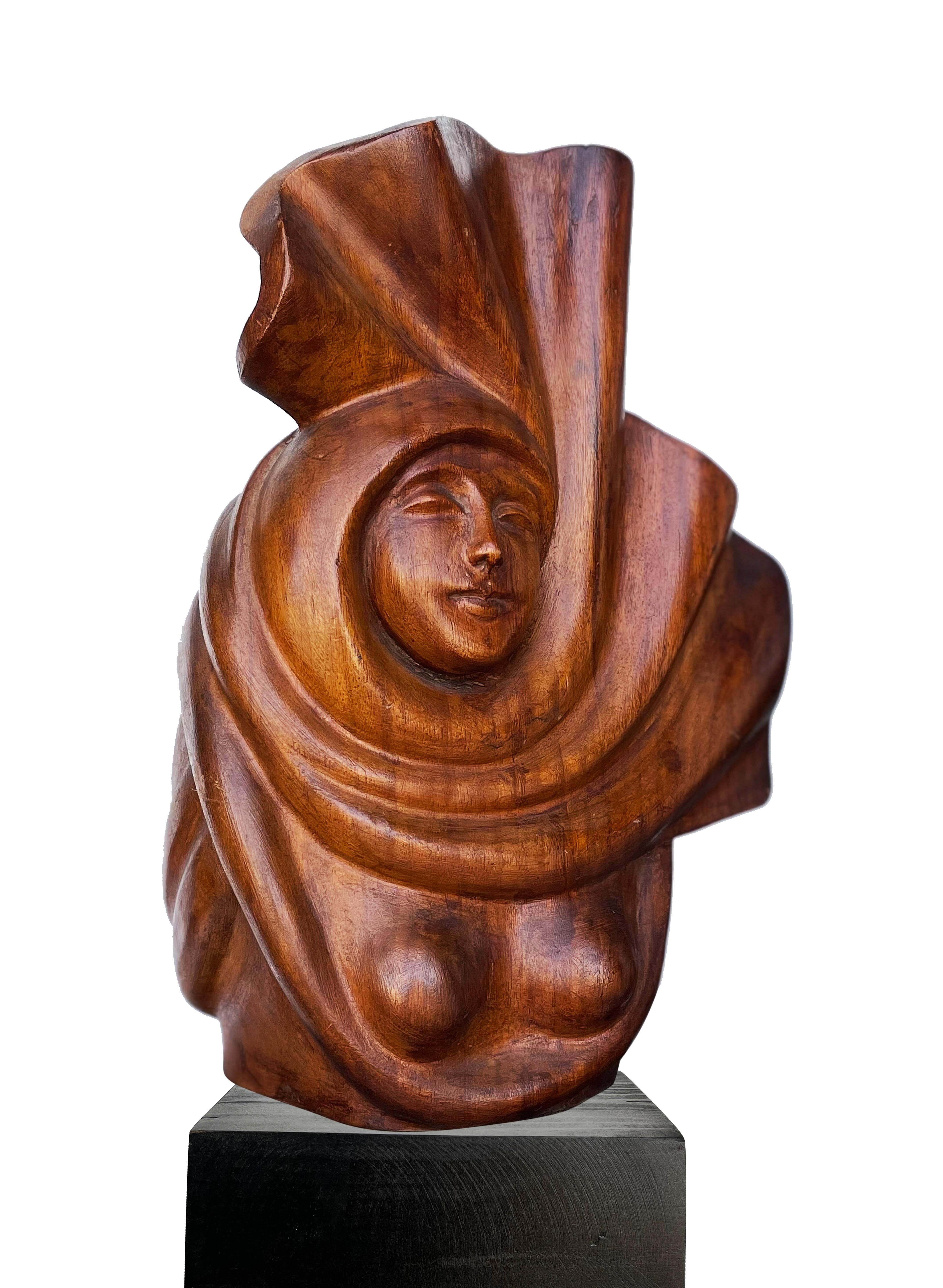 "Heart and Soul" Wood Sculpture 19" x 9" in by Ibrahim Abd Elmalak

Sculptures that mostly depict his characteristic figures of feminine form and feeling – a central element to Abd Elmalak’s creative process – which he thoughtfully marries with