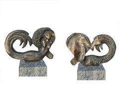 "Land & Sea" Bronze sculpture 16" x 14" inch by Ibrahim Abd Elmalak