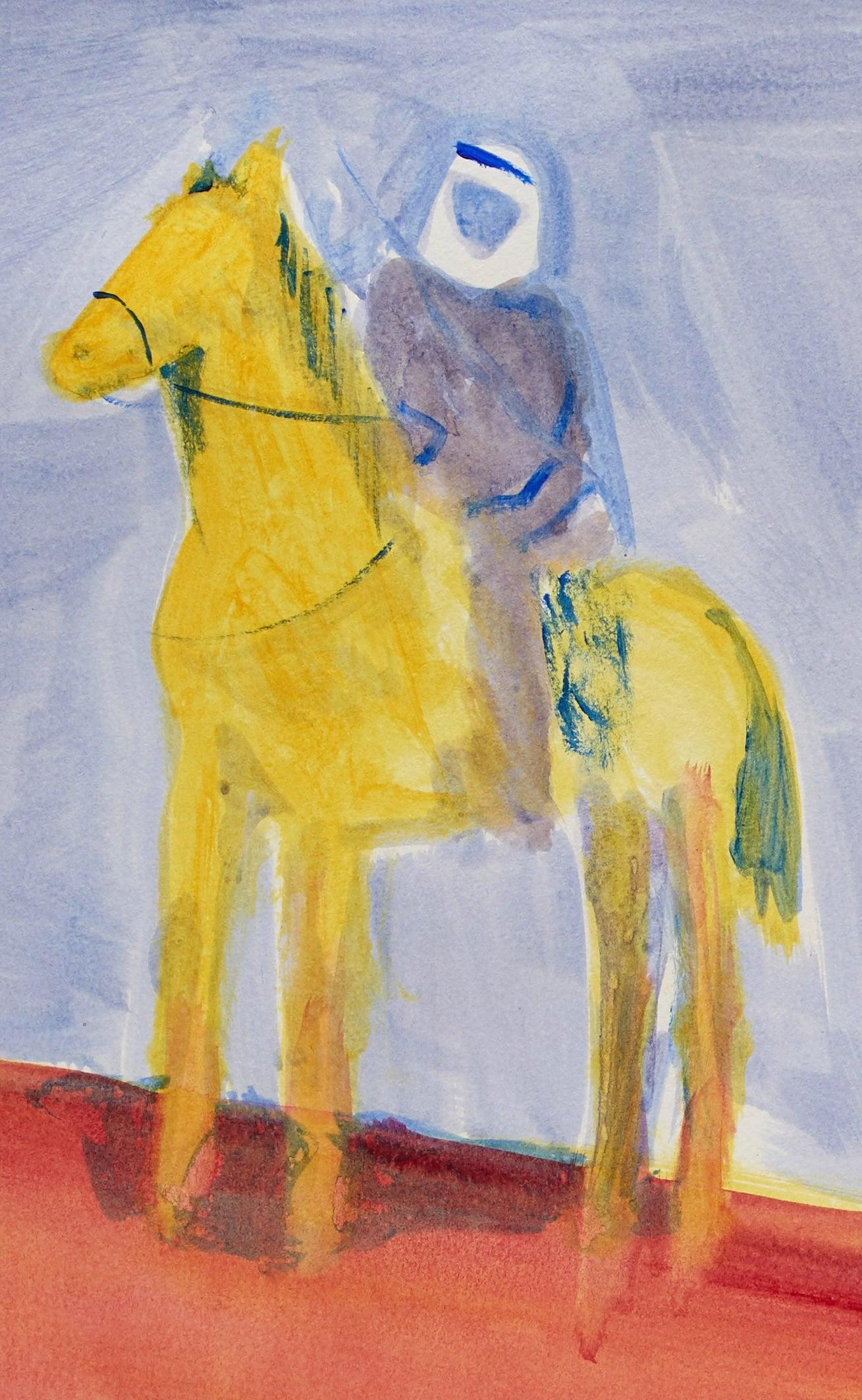 If You Were a Horse 1 - bright colourful contemporary figurative horse painting - Contemporary Painting by Ibrahim Abusitta