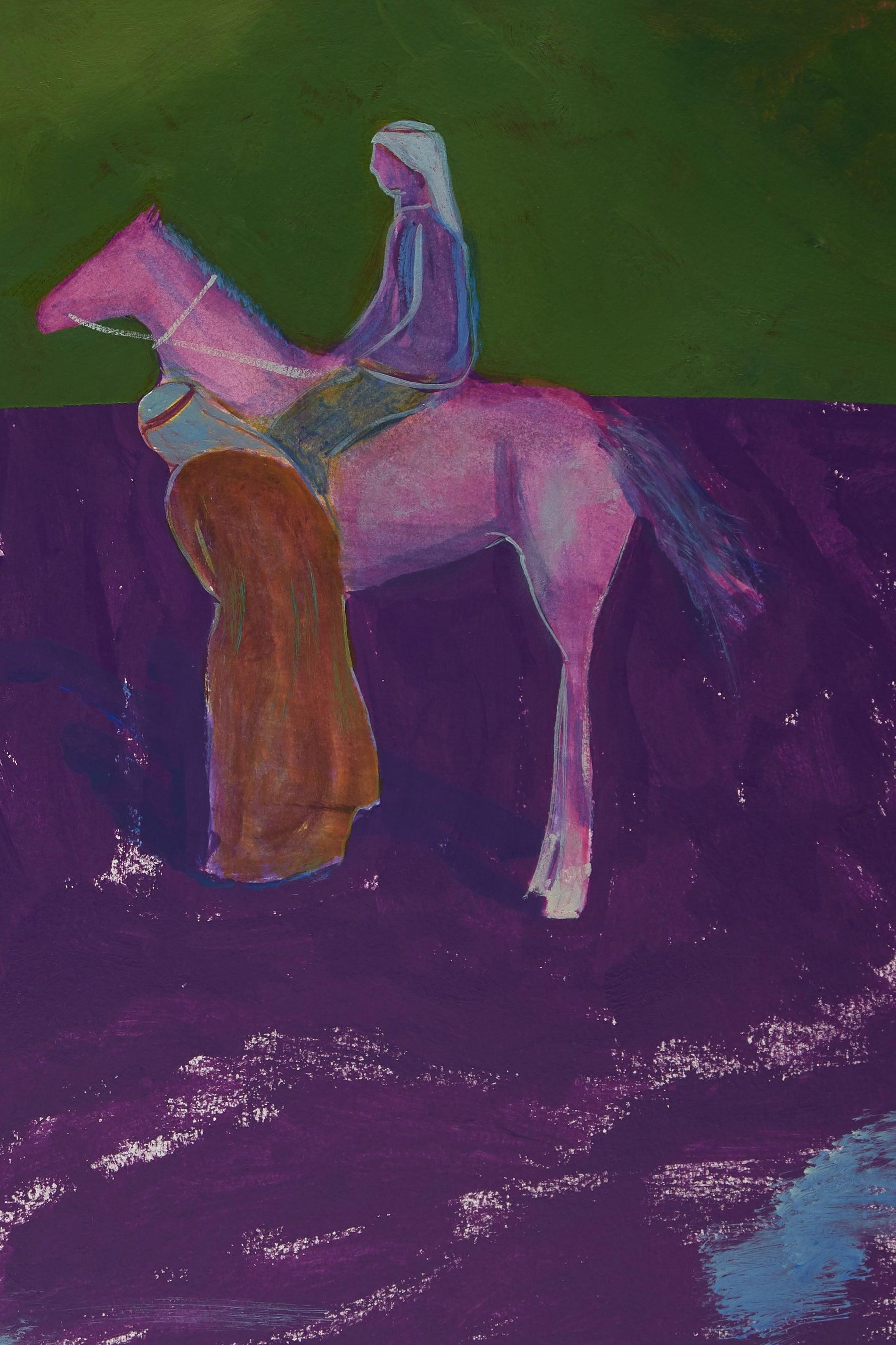 Si vous étiez un cheval 3 - peinture figurative contemporaine aux couleurs vives - Painting de Ibrahim Abusitta