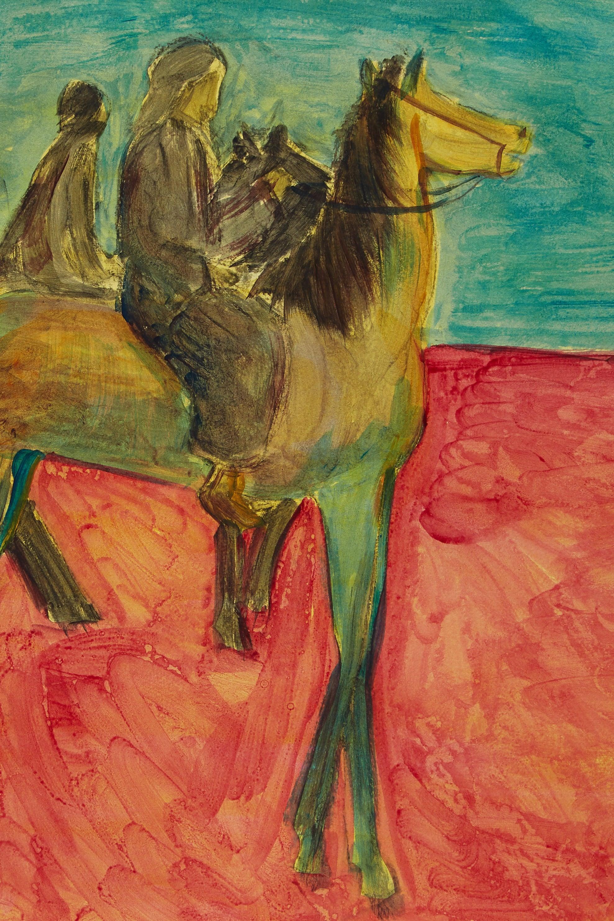 If You Were a Horse 5 - bright colourful contemporary figurative horse painting - Contemporary Painting by Ibrahim Abusitta