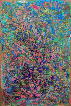 "Caligrafía abstracta 1,25" Pintura 47" x 31,5" pulgadas by Ibrahim Khatab