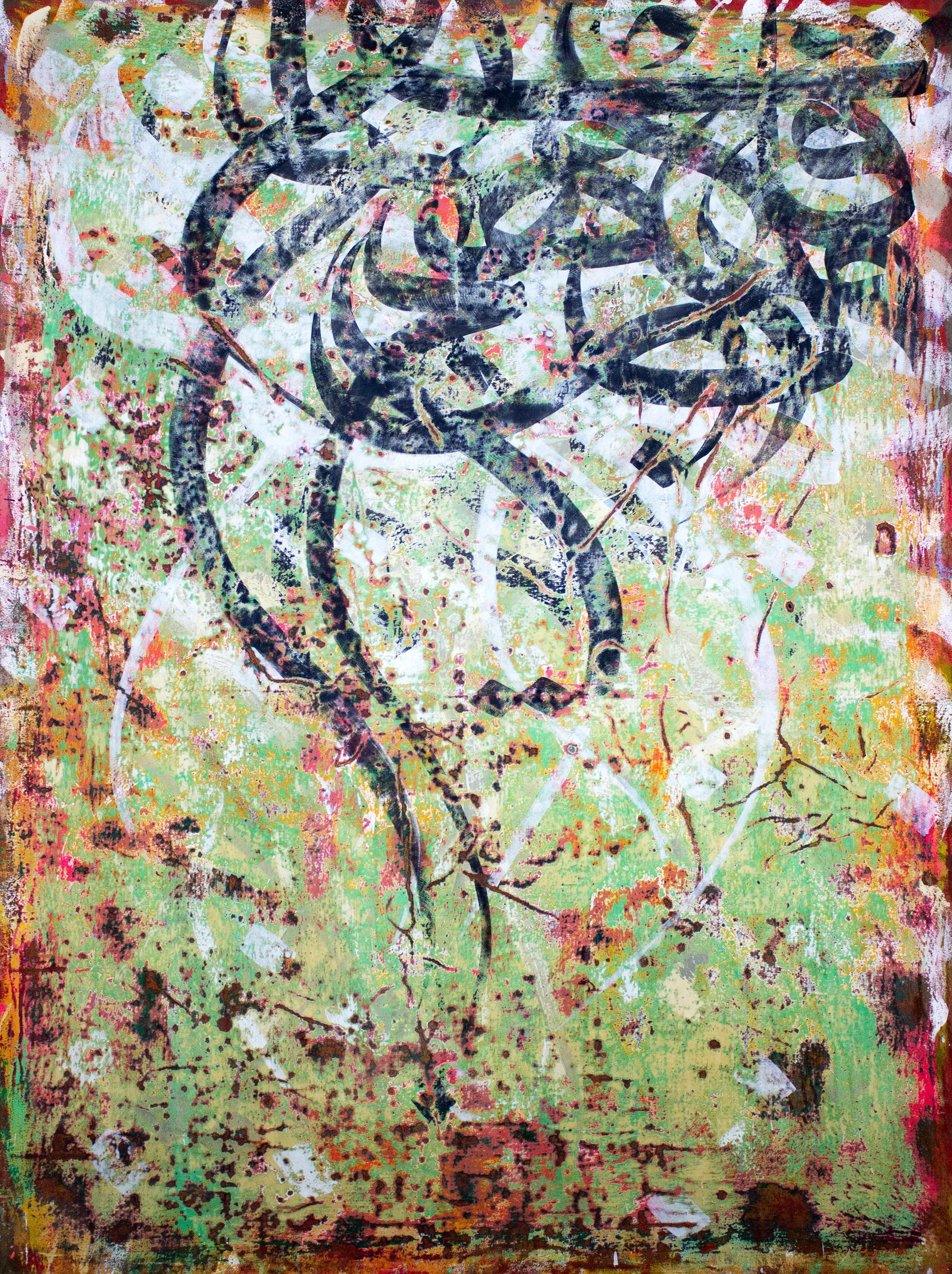 "Calligrafia astratta" Pittura astratta di 79" x 55" pollici di Ibrahim Khatab

Ibrahim Khatab è nato al Cairo nel 1984, lavora come co-insegnante all'Università del Cairo e nelle sue opere mescola pittura, videoarte e installazione. Ha iniziato fin