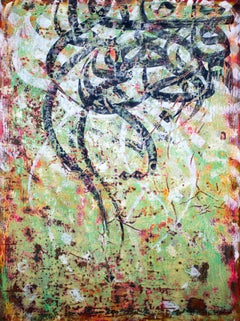 "Cligraphie abstraite" Peinture abstraite 79" x 55" pouces par Ibrahim Khatab