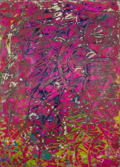 "Abstract Calligraphy" Abstract Painting 24" x 16" inch by Ibrahim Khatab