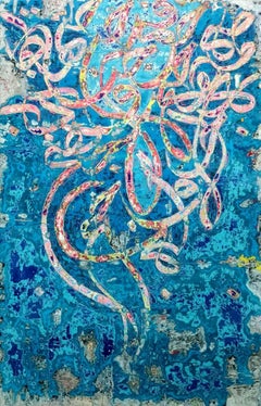 "Abstract Calligraphy" Painting 71" x 47" inch by Ibrahim Khatab