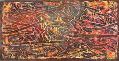 "Abstract Calligraphy VI" Painting 30" x 57" inch by Ibrahim Khatab